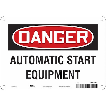 Condor Safety Sign, 7 in Height, 10 in Width, Polyethylene, Vertical Rectangle, English, 478M93 478M93