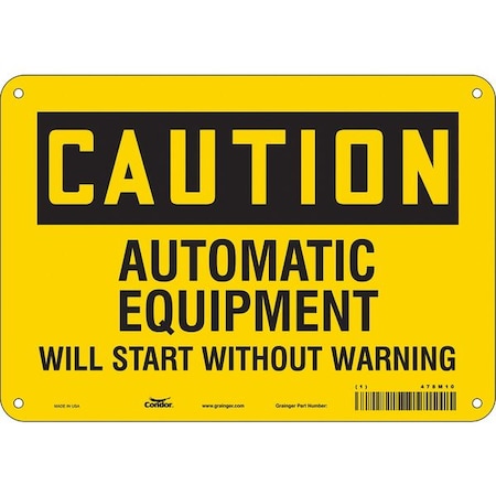 Condor Safety Sign, 7 in Height, 10 in Width, Polyethylene, Vertical Rectangle, English, 478M10 478M10