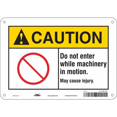 Condor Safety Sign, 7 in Height, 10 in Width, Aluminum, Vertical Rectangle, English, 478M28 478M28