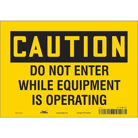 Condor Safety Sign, 7 in Height, 10 in Width, Vinyl, Vertical Rectangle, English, 478M38 478M38