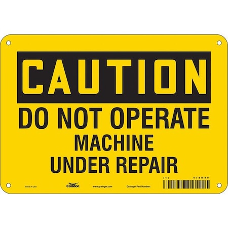 Condor Safety Sign, 7 in Height, 10 in Width, Aluminum, Vertical Rectangle, English, 478M40 478M40