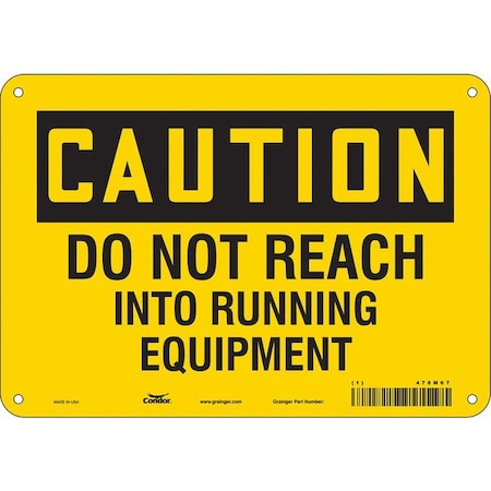 Condor Safety Sign, 7 in Height, 10 in Width, Polyethylene, Vertical Rectangle, English, 478M67 478M67