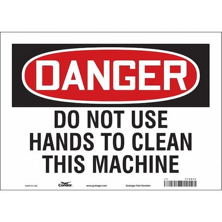 Condor Safety Sign, 10 in Height, 14 in Width, Vinyl, Horizontal Rectangle, English, 478N90 478N90