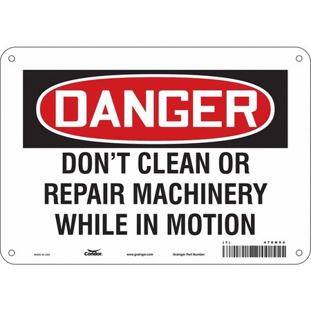 Condor Safety Sign, 7 in Height, 10 in Width, Polyethylene, Vertical Rectangle, English, 478N94 478N94