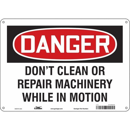 Condor Safety Sign, 10 in Height, 14 in Width, Polyethylene, Horizontal Rectangle, English, 478N95 478N95