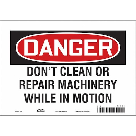 Condor Safety Sign, 7 in Height, 10 in Width, Vinyl, Vertical Rectangle, English, 478N96 478N96