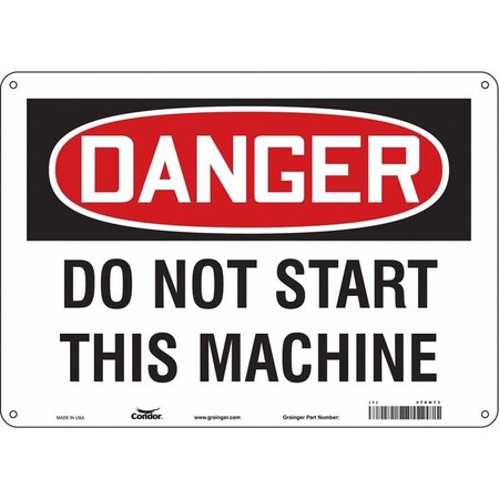 Condor Safety Sign, 10 in Height, 14 in Width, Aluminum, Horizontal Rectangle, English, 478N73 478N73