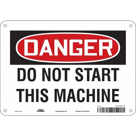 Condor Safety Sign, 7 in Height, 10 in Width, Polyethylene, Vertical Rectangle, English, 478N75 478N75