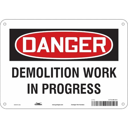 Condor Safety Sign, 7 in Height, 10 in Width, Aluminum, Vertical Rectangle, English, 478N04 478N04