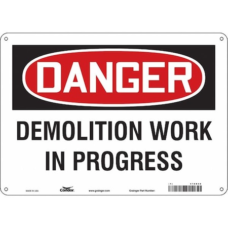 Condor Safety Sign, 10 in Height, 14 in Width, Polyethylene, Horizontal Rectangle, English, 478N08 478N08