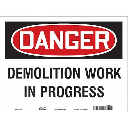 Condor Safety Sign, 18 in Height, 24 in Width, Vinyl, Horizontal Rectangle, English 478N12