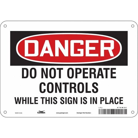 Condor Safety Sign, 7 in Height, 10 in Width, Aluminum, Vertical Rectangle, English, 478N24 478N24
