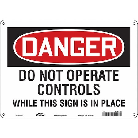 Condor Safety Sign, 10 in Height, 14 in Width, Aluminum, Horizontal Rectangle, English, 478N25 478N25