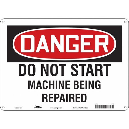 Condor Safety Sign, 10 in Height, 14 in Width, Aluminum, Horizontal Rectangle, English, 478N60 478N60