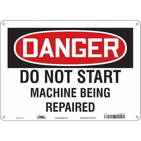 Condor Safety Sign, 10 in Height, 14 in Width, Polyethylene, Horizontal Rectangle, English, 478N63 478N63