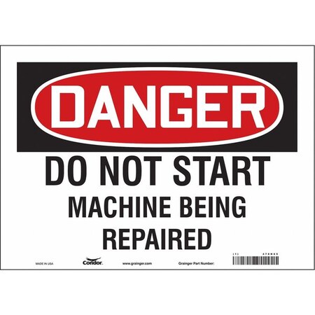 Condor Safety Sign, 10 in Height, 14 in Width, Vinyl, Horizontal Rectangle, English, 478N65 478N65