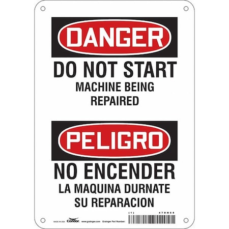 Condor Danger, DO NOT START MACHINE BEING REPAIRED/NO ENCENDER LA MAQUINA MIENTRAS ESTE EN REPARACION 478N68