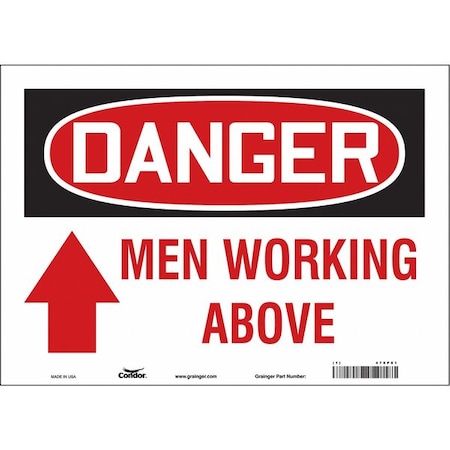 Condor Danger, MEN WORKING ABOVE, 14 in W x 10 in H, Horizontal Rectangle, Vinyl, 478P81 478P81