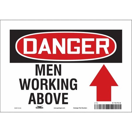 Condor Danger, MEN WORKING ABOVE, 10 in W x 7 in H, Vertical Rectangle, Vinyl, 478P86 478P86