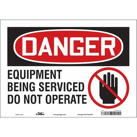 Condor Safety Sign, 10 in Height, 14 in Width, Vinyl, Horizontal Rectangle, English, 478P14 478P14