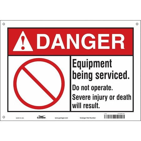 Condor Safety Sign, 10 in Height, 14 in Width, Vinyl, Horizontal Rectangle, English, 478P30 478P30