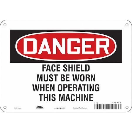 Condor Safety Sign, 7 in Height, 10 in Width, Aluminum, Vertical Rectangle, English, 478P31 478P31