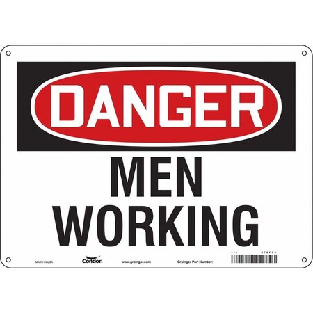 Condor Danger, MEN WORKING, 14 in W x 10 in H, Horizontal Rectangle, Polyethylene, 478P59 478P59