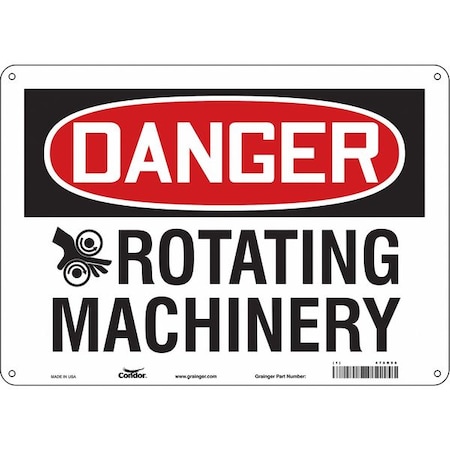 Condor Safety Sign, 10 in Height, 14 in Width, Polyethylene, Horizontal Rectangle, English, 478R96 478R96