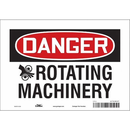 Condor Safety Sign, 7 in Height, 10 in Width, Vinyl, Vertical Rectangle, English, 478R97 478R97