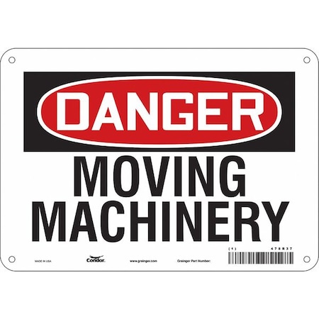 Condor Safety Sign, 7 in Height, 10 in Width, Aluminum, Vertical Rectangle, English, 478R37 478R37