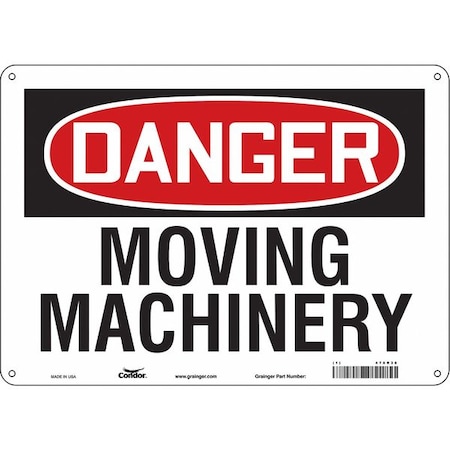 Condor Safety Sign, 10 in Height, 14 in Width, Aluminum, Horizontal Rectangle, English, 478R38 478R38