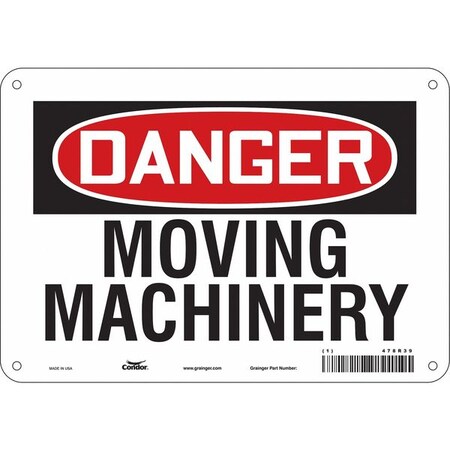 Condor Safety Sign, 7 in Height, 10 in Width, Polyethylene, Vertical Rectangle, English, 478R39 478R39