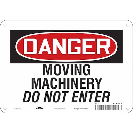 Condor Safety Sign, 7 in Height, 10 in Width, Aluminum, Vertical Rectangle, English, 478R49 478R49