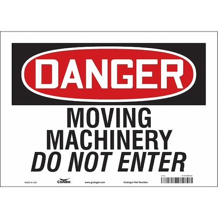 Condor Safety Sign, 10 in Height, 14 in Width, Vinyl, Horizontal Rectangle, English, 478R54 478R54