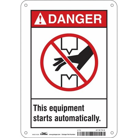 Condor Safety Sign, 10 in Height, 7 in Width, Aluminum, Horizontal Rectangle, English, 478T82 478T82