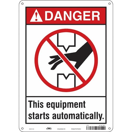 Condor Safety Sign, 14 in Height, 10 in Width, Polyethylene, Vertical Rectangle, English, 478T87 478T87