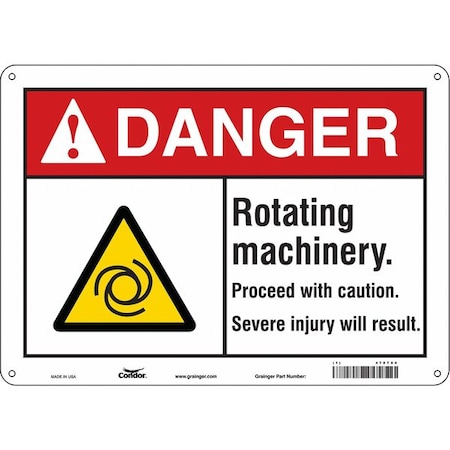 Condor Safety Sign, 10 in Height, 14 in Width, Polyethylene, Horizontal Rectangle, English, 478T04 478T04