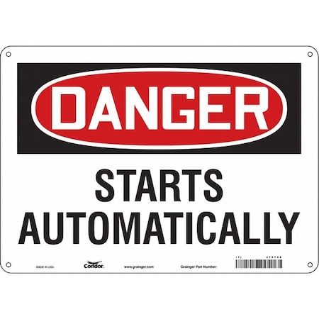 Condor Safety Sign, 10 in Height, 14 in Width, Aluminum, Horizontal Rectangle, English, 478T08 478T08