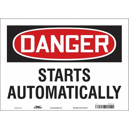 Condor Safety Sign, 10 in Height, 14 in Width, Vinyl, Horizontal Rectangle, English, 478T13 478T13