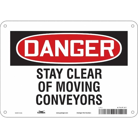 Condor Safety Sign, 7 in Height, 10 in Width, Polyethylene, Vertical Rectangle, English, 478T37 478T37