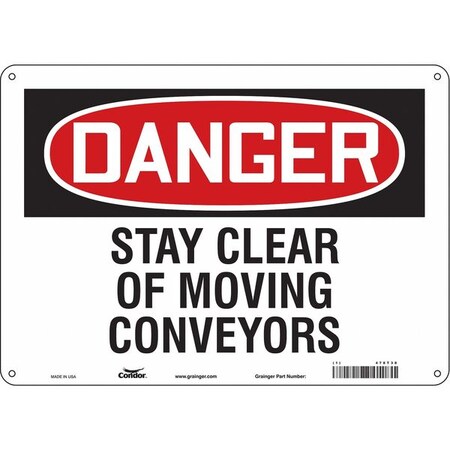 Condor Safety Sign, 10 in Height, 14 in Width, Polyethylene, Horizontal Rectangle, English, 478T38 478T38
