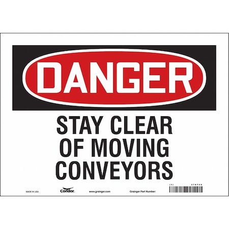 Condor Safety Sign, 10 in Height, 14 in Width, Vinyl, Horizontal Rectangle, English, 478T40 478T40