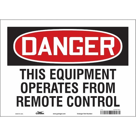 Condor Safety Sign, 10 in Height, 14 in Width, Vinyl, Horizontal Rectangle, English, 478T53 478T53