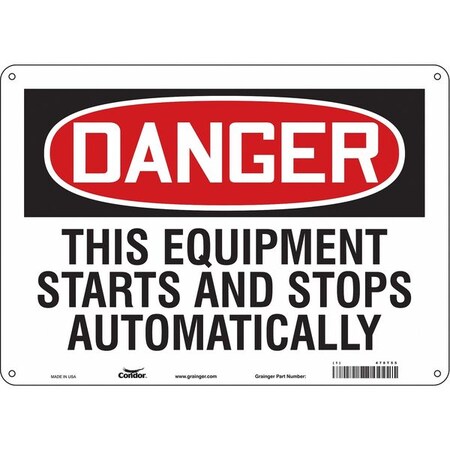 Condor Safety Sign, 10 in Height, 14 in Width, Aluminum, Horizontal Rectangle, English, 478T55 478T55