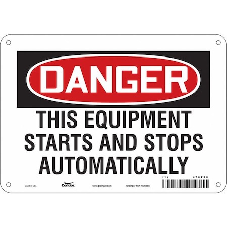 Condor Safety Sign, 7 in Height, 10 in Width, Polyethylene, Vertical Rectangle, English, 478T56 478T56