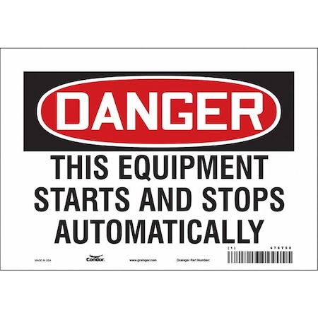 Condor Safety Sign, 7 in Height, 10 in Width, Vinyl, Vertical Rectangle, English, 478T58 478T58