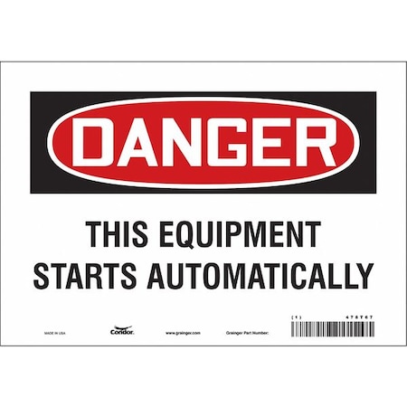 Condor Safety Sign, 7 in Height, 10 in Width, Vinyl, Vertical Rectangle, English, 478T67 478T67