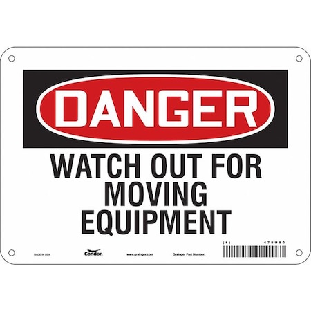 Condor Safety Sign, 7 in Height, 10 in Width, Polyethylene, Vertical Rectangle, English, 478U80 478U80