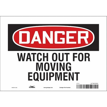 Condor Safety Sign, 7 in Height, 10 in Width, Vinyl, Vertical Rectangle, English, 478U84 478U84