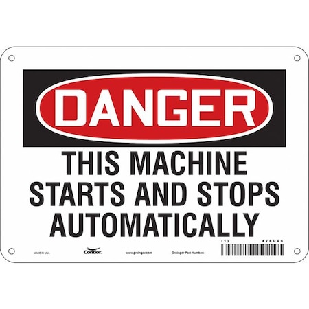 Condor Safety Sign, 7 in Height, 10 in Width, Aluminum, Vertical Rectangle, English, 478U06 478U06